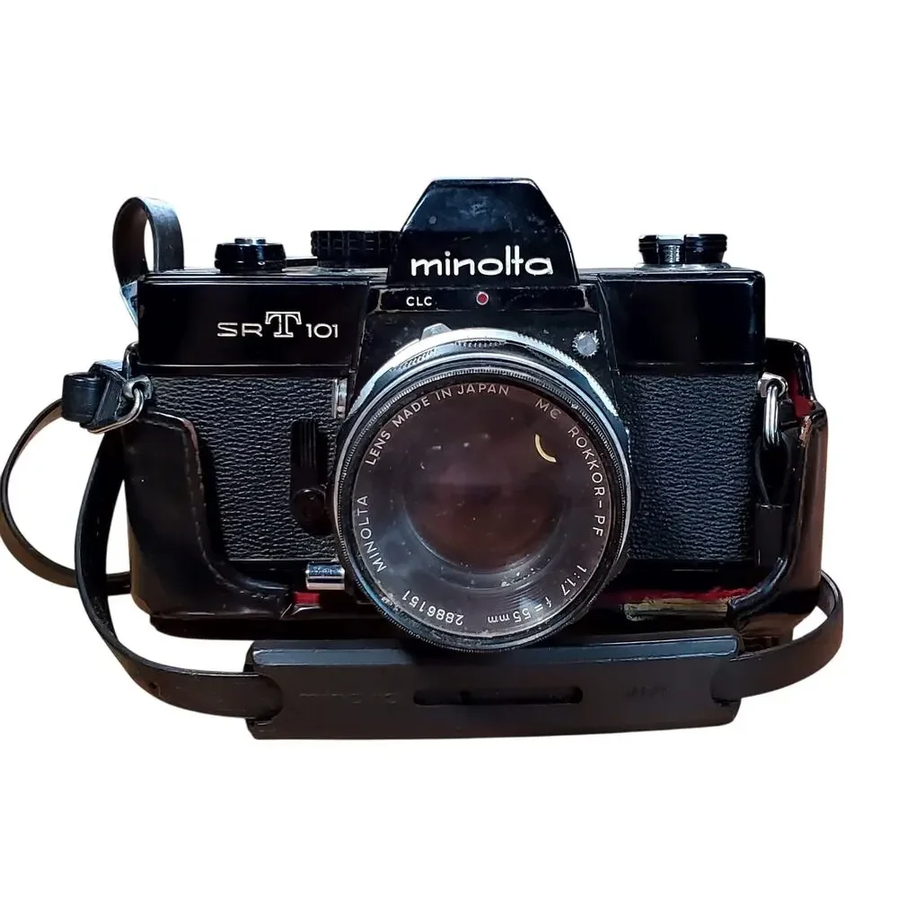 Minolta SRT 101 Film Camera Black MC 55mm f1.7 From Japan with Case